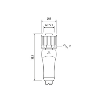 M12L Fem Droit 5p/M12L Mâle Droit 5p; PUR 5x1.5 Noir Cpc 3m - 7000-P4241-P040300-Lire la description