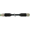 M12A Fem Droit 8p/M12A Mâle Droit 8p; PUR UL/CSA 8x0.34 Noir Cpc 0,3m - 7000-48001-6640030