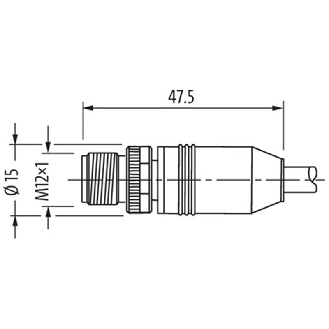 M12A Fem Droit 8p/M12A Mâle Droit 8p; PUR UL/CSA 8x0.34 Noir Cpc 0,3m - 7000-48001-6640030-Lire la description
