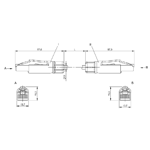 RJ45 Mâle Droit/RJ45 Mâle Droit; PUR Blindé 4x22AWG Vert Cpc 10m - BCC E834-E834-90-334-PS54N2-100 (BCC0JY2)-Lire la description