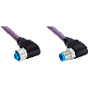 M12A Fem Coudé 5p/M12A Mâle Coudé 5p; Blindé 5 fils Violet 15m - YG2A15-150C1BN2A15