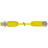 M12 Fem Droit 5p/M12 Mâle Droit; PUR UL/CSA Blindé 5x0.34 Jaune 1m - 7030-40521-0420100