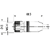 M12 Fem Droit 5p/M12 Mâle Droit; PUR UL/CSA Blindé 5x0.34 Jaune 1m - 7030-40521-0420100