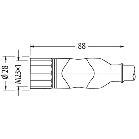 M23 Fem Droit 19p; Câble Blindé PUR 16x0.34+3x0.75 Gris 10m - 7000-23751-4011000-Lire la description