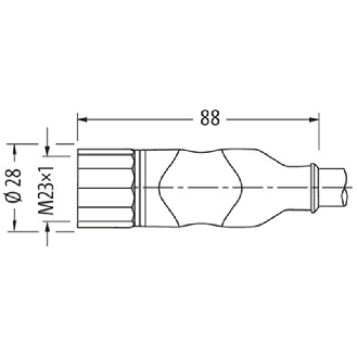 M23 Fem Droit 19p; Câble Blindé PUR 16x0.34+3x0.75 Gris 10m - 7000-23751-4011000-Lire la description