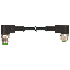 M12A Fem Coudé 4p/M12A Mâle Coudé 4p; PUR 4x0,34 Noir Cpc 0,3m - 7000-40261-6340030