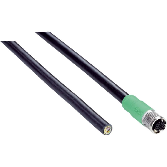 M12A Fem Droit 17p; Câble Blindé PUR 17x0.14 Noir Cpc 3 m - YF2A2D-030UV1XLEAX-Leggi tutto