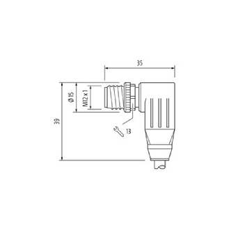 M12A Mâle Coudé 12p; Câble PVC 12x0,14 Noir 1,5m - 7000-19021-7020150-Lire la description
