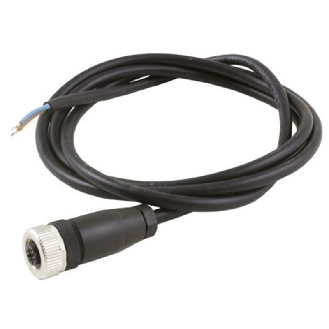 M12A Fem Droit 4p; Câble Noir 5m (230V) - M12AFC5-Lire la description