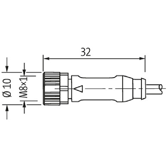 M08A Fem Droit 4p; Câble Blindé PUR UL/CSA 4x0.34 noir 5m - 7000-08761-6410500-Lire la description