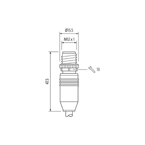M12D Mâle 0°/M12D Mâle 0° 4p; Blindé PUR 4x0,34 Vert Robot 15m - 7000-44511-7931500-Lire la description
