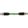 M12D Mâle 0°/M12D Mâle 0° 4p; Blindé PUR 4x0,34 Vert Robot 15m - 7000-44511-7931500