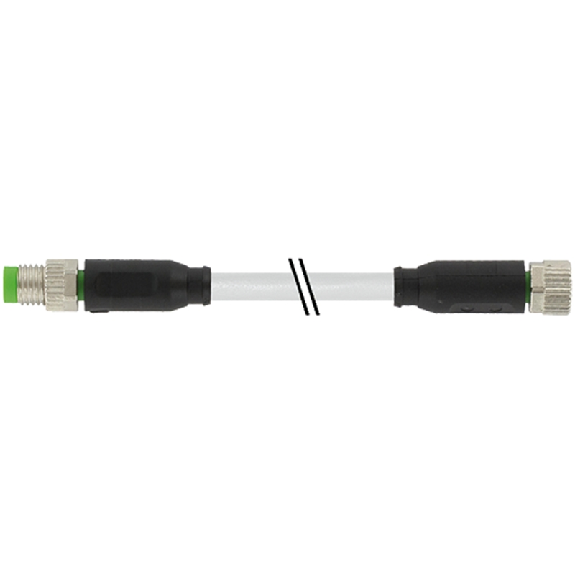 M08A Fem Droit 3p/M08A Mâle Droit 3p; PUR 3x0.25 Gris Cpc 0.6m - 7000-88001-2300060-Lire la description
