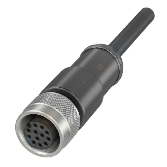 M12A Fem Droit 12p; Câble Blindé PUR 12x0,25 Noir Cpc 30m (30V) - BCC M41C-0000-1A-169-PS0C25-300-C009 (BCC0L1Z)-Lire la description