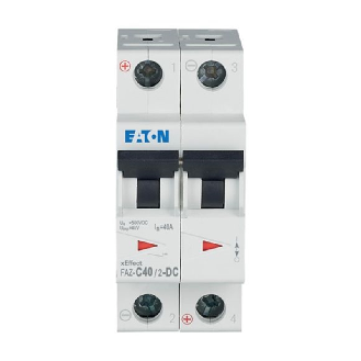 Disjoncteur modulaire, FAZ-DC, 40A, 2p, courbe C, DC, 10kA - FAZ-C40/2-DC-Lire la description