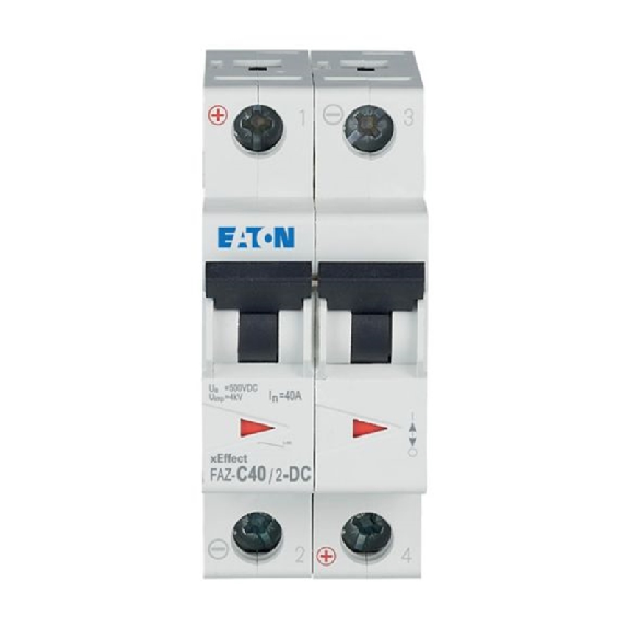 Disjoncteur modulaire, FAZ-DC, 40A, 2p, courbe C, DC, 10kA - FAZ-C40/2-DC-Lire la description