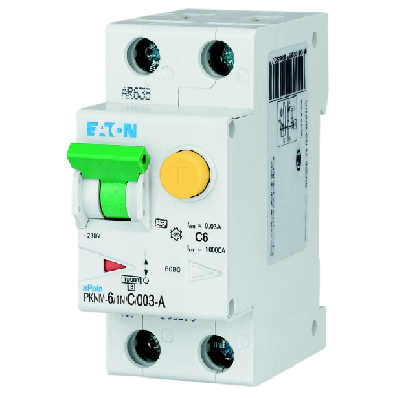 Disjoncteur différentiel 1P+N - 6A 30mA/cbe C/A - PKNM-6/1N/C/003-A-MW Disjoncteur différentiel 1P+N - 6A 30mA/cbe C/A - PKNM-6/1N/C/003-A-MW-Lire la description