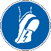 Gebotsschild Antistatisches Schuhwerk benutzen, Folie, selbstklebend, Ø 200mm, DIN EN ISO 7010
