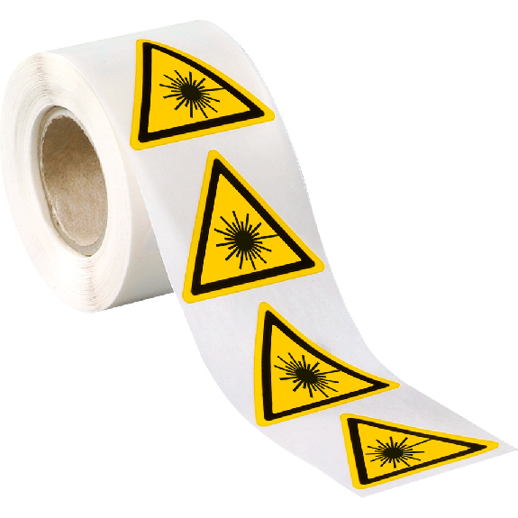 Warnschild Warnung vor Laserstrahl, Folie, SL 25mm, 500/Rolle, ASR A1.3, DIN EN ISO 7010 W004 Warnschild Warnung vor Laserstrahl, Folie, SL 25mm, 500/Rolle, ASR A1.3, DIN EN ISO 7010 W004-Beschreibung lesen