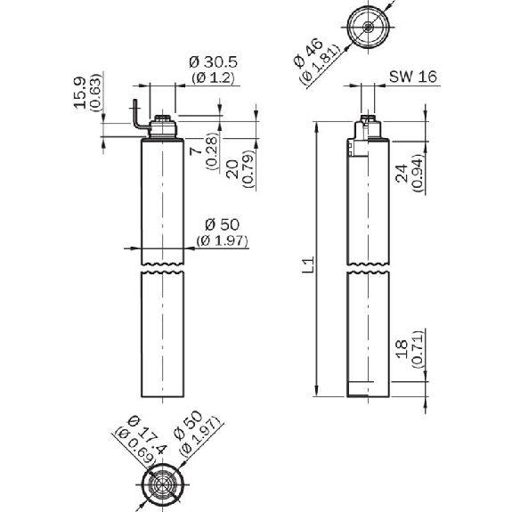 Pièce de rechange boîtier de protection deTec IP 69K, 1350 mm - SIC2096391-Lire la description