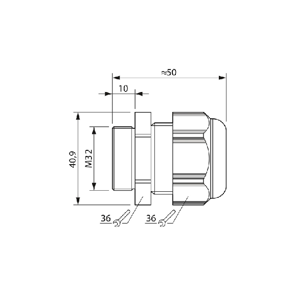 Presse-étoupe, polyamide 6, M32, 15-21mm, noir - G-INS-M32-M68N-PNES-BK Presse-étoupe, polyamide 6, M32, 15-21mm, noir - G-INS-M32-M68N-PNES-BK-Lire la description