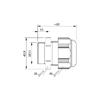 Presse-étoupe, polyamide 6, M32, 15-21mm, noir - G-INS-M32-M68N-PNES-BK-Lire la description