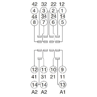 Socle 14 broches pour montage rail DIN avec bornes à vis (Beige) - PYF14A-N-Lire la description