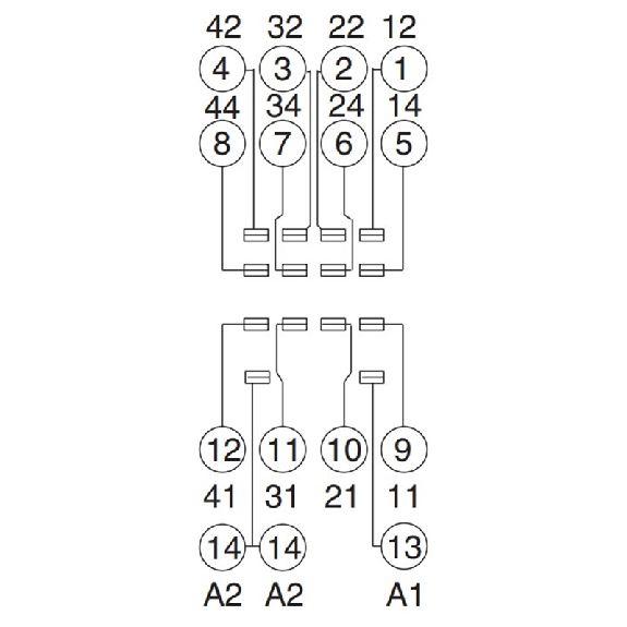 Socle 14 broches pour montage rail DIN avec bornes à vis (Beige) - PYF14A-N-Lire la description