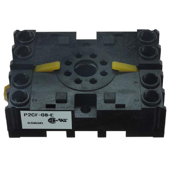 Socle 8 broches pour montage rail DIN avec système de maintien - P2CF-08-E Socle 8 broches pour montage rail DIN avec système de maintien - P2CF-08-E-Lire la description