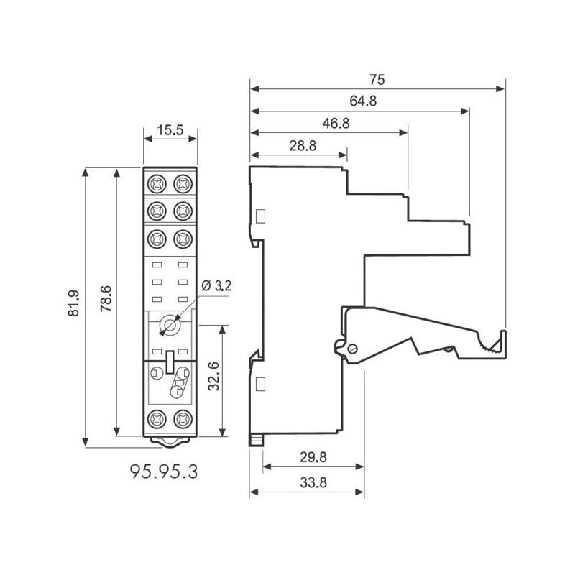 Support 10A 250V, 4051, 4052, 4061, bleu, étrier métal, à ressort - 95553SPA (95.55.3.SPA) Support 10A 250V, 4051, 4052, 4061, bleu, étrier métal, à ressort - 95553SPA (95.55.3.SPA)-Lire la description