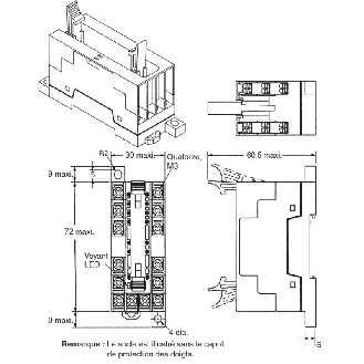Socle rail DIN/vis 6 contacts pour relais de sécurité Gamme G7SA - P7SA-14F-Lire la description