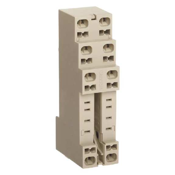 Socle 8 broches pour montage rail DIN avec borne à ressort - PYF08S Socle 8 broches pour montage rail DIN avec borne à ressort - PYF08S-Lire la description