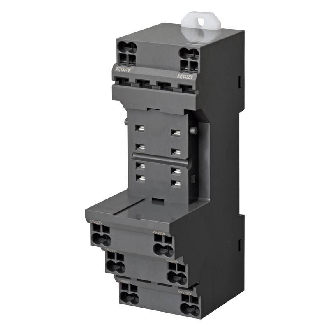 Socle rail DIN 31mm, 8 broches, bornes push-in, levier long (Noir) - PYF-08-PU-L-Lire la description