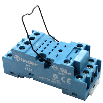 Support 14 broches 10A 250V serie 5534, bleu, étrier métal, à vis - 9474SMA (94.74.SMA)-Lire la description