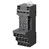 Socle rail DIN 31mm, 14 broches, bornes push-in, levier long (Noir) - PYF-14-PU-L