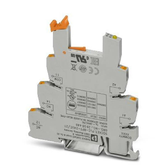 Socle de 6,2 mm pour relais, Push-in, tension d'entrée : 24 V AC/DC - PLC-BPT- 24UC/21 Socle de 6,2 mm pour relais, Push-in, tension d'entrée : 24 V AC/DC - PLC-BPT- 24UC/21-Lire la description