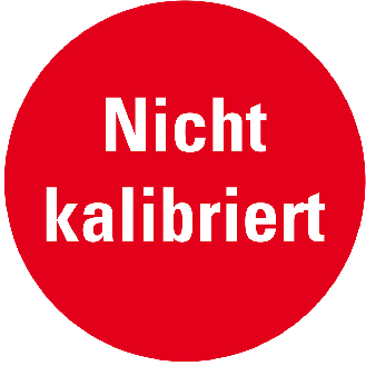 Prüfplakette Nicht kalibriert, rot, Folie, selbstklebend, Ø 20mm, 10/Bogen-Beschreibung lesen