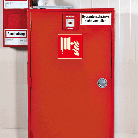 PERMALIGHT power langnachleuchtend Brandschutzzeichen Löschschlauch, ASR/ISO, Folie, 200x200mm-Beschreibung lesen
