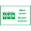 Kombischild Abfall trennen Umwelt schützen, Text/Symbol, Kunststoff, 200x300mm