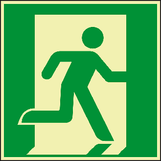 PERMALIGHT power langnachleuchtend Rettungszeichen Notausgang rechts, ASR/ISO, Folie, 150x150mm-Beschreibung lesen