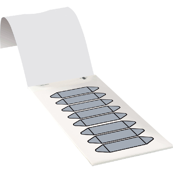 Rohrleitungsetikett zum Beschriften, grau, Folie, 17x75mm, 80/Heft, DIN 2403-Lire la description