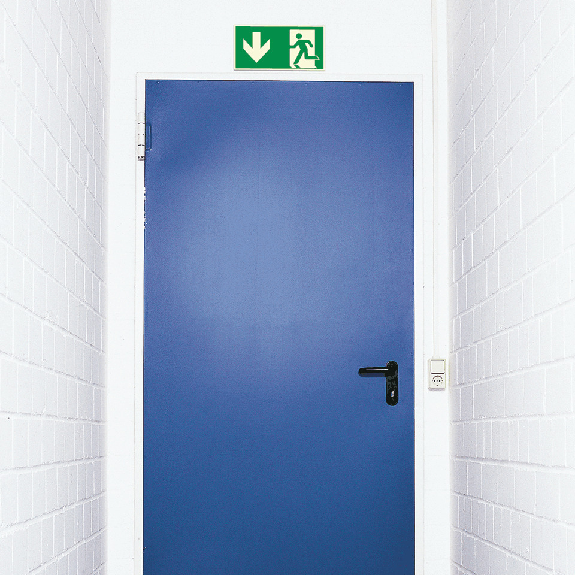 PERMALIGHT power langnachleuchtend Rettungszeichen Notausgang, Aluminium, 100x200mm, ASR A1.3, DIN EN ISO 7010/E001-Beschreibung lesen