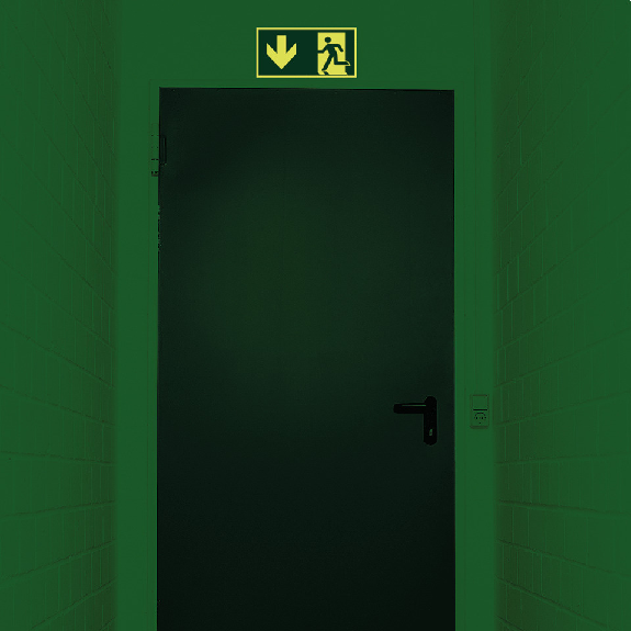 PERMALIGHT power langnachleuchtend Rettungszeichen Notausgang, Aluminium, 100x200mm, ASR A1.3, DIN EN ISO 7010/E001-Beschreibung lesen