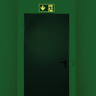PERMALIGHT power langnachleuchtend Rettungszeichen Notausgang, Aluminium, 100x200mm, ASR A1.3, DIN EN ISO 7010/E001-Beschreibung lesen