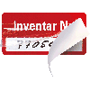 Etikett Inventar Nr., einzeilig, rot, Folie, Klappkaschierung, 40x20mm, 8/Bogen Etikett Inventar Nr., einzeilig, rot, Folie, Klappkaschierung, 40x20mm, 8/Bogen