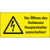 Warn-Kombischild Vor Öffnen d.Gehäuses Hauptscha., praxisbewährt, Folie, 52x26mm, 10/Bogen Warn-Kombischild Vor Öffnen d.Gehäuses Hauptscha., praxisbewährt, Folie, 52x26mm, 10/Bogen