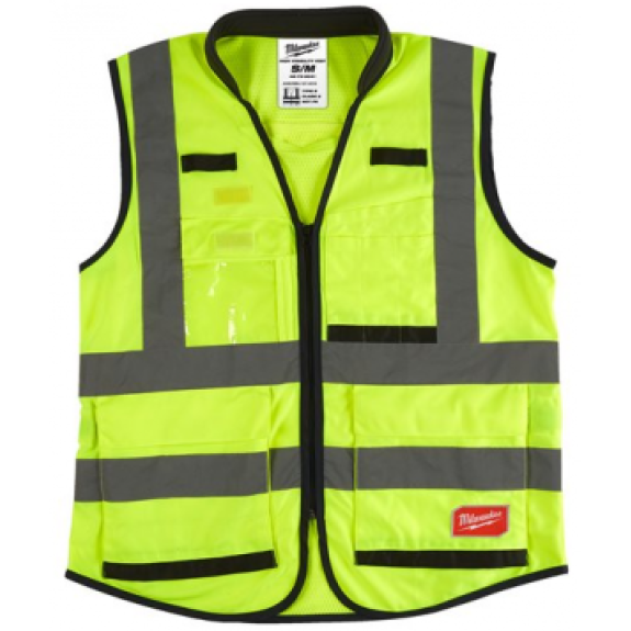 Gilet premium haute visibilité jaune multipoches  "4932471897" de taille XXL-Lire la description