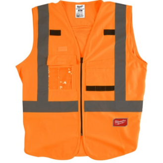 Gilet haute visibilité orange multipoches  "4932471894" de taille XXL-Lire la description