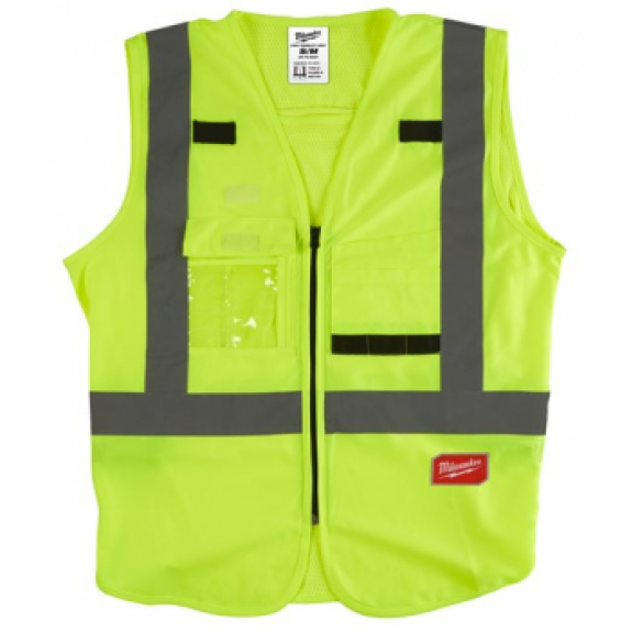 Gilet haute visibilité jaune multipoches  "4932471891" de taille XXL-Leggi tutto