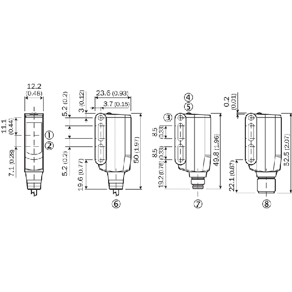 Cellule EAP NPN P=400mm Pot. Laser LO/DO / M12 4P+C0.12m - WTB9L-3N3491-Lire la description